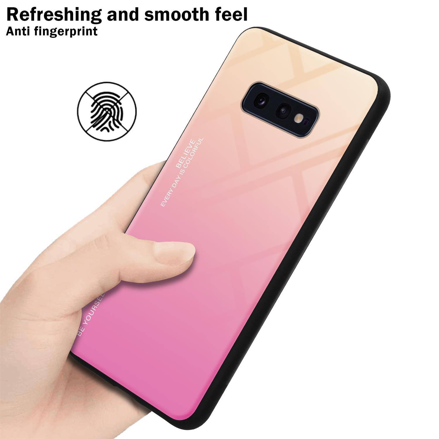 Cadorabo Hülle für Samsung Galaxy S10e Schutz Hülle in Schwarz Handyhülle TPU Etui Cover Case Tempered Glas