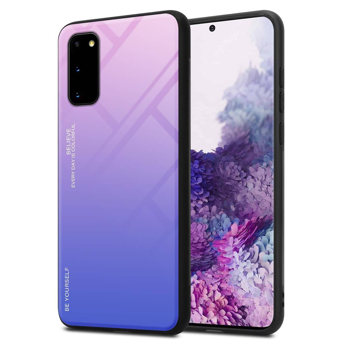 Cadorabo Hülle für Samsung Galaxy S20 Schutz Hülle in Schwarz Handyhülle TPU Etui Cover Case Tempered Glas