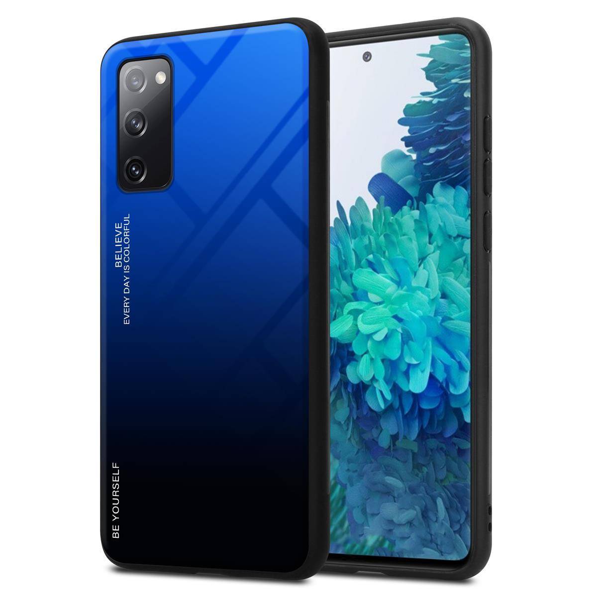 Cadorabo Hülle für Samsung Galaxy S20 FE Schutz Hülle in Schwarz Handyhülle TPU Etui Cover Case Tempered Glas