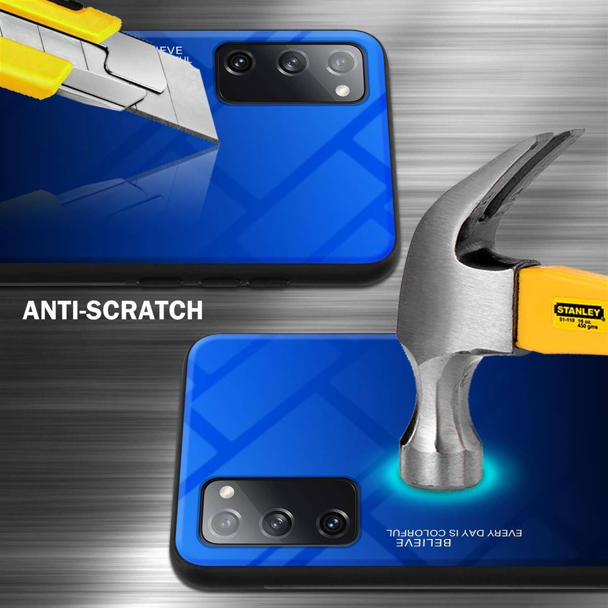 Cadorabo Hülle für Samsung Galaxy S20 FE Schutz Hülle in Schwarz Handyhülle TPU Etui Cover Case Tempered Glas