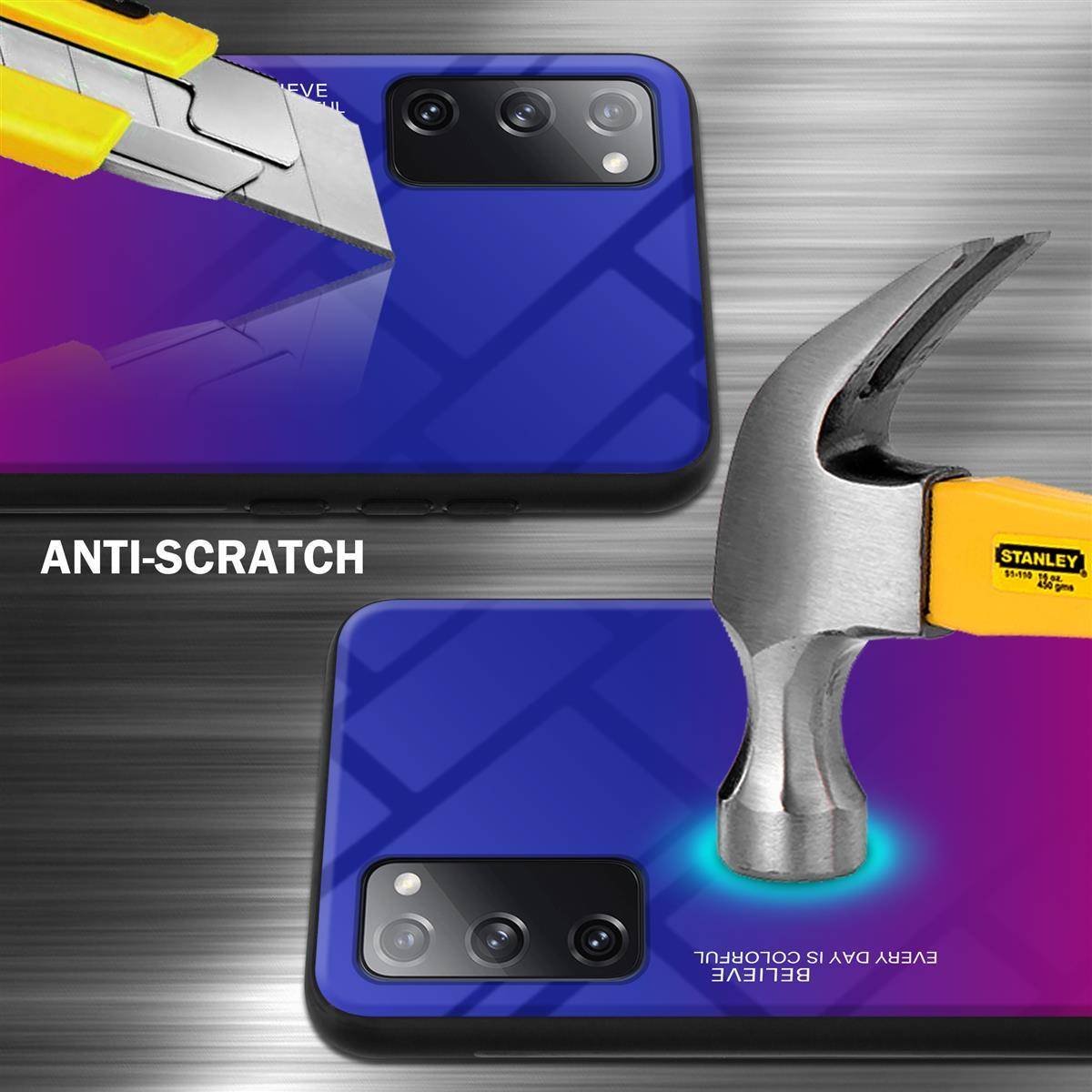 Cadorabo Hülle für Samsung Galaxy S20 FE Schutz Hülle in Schwarz Handyhülle TPU Etui Cover Case Tempered Glas