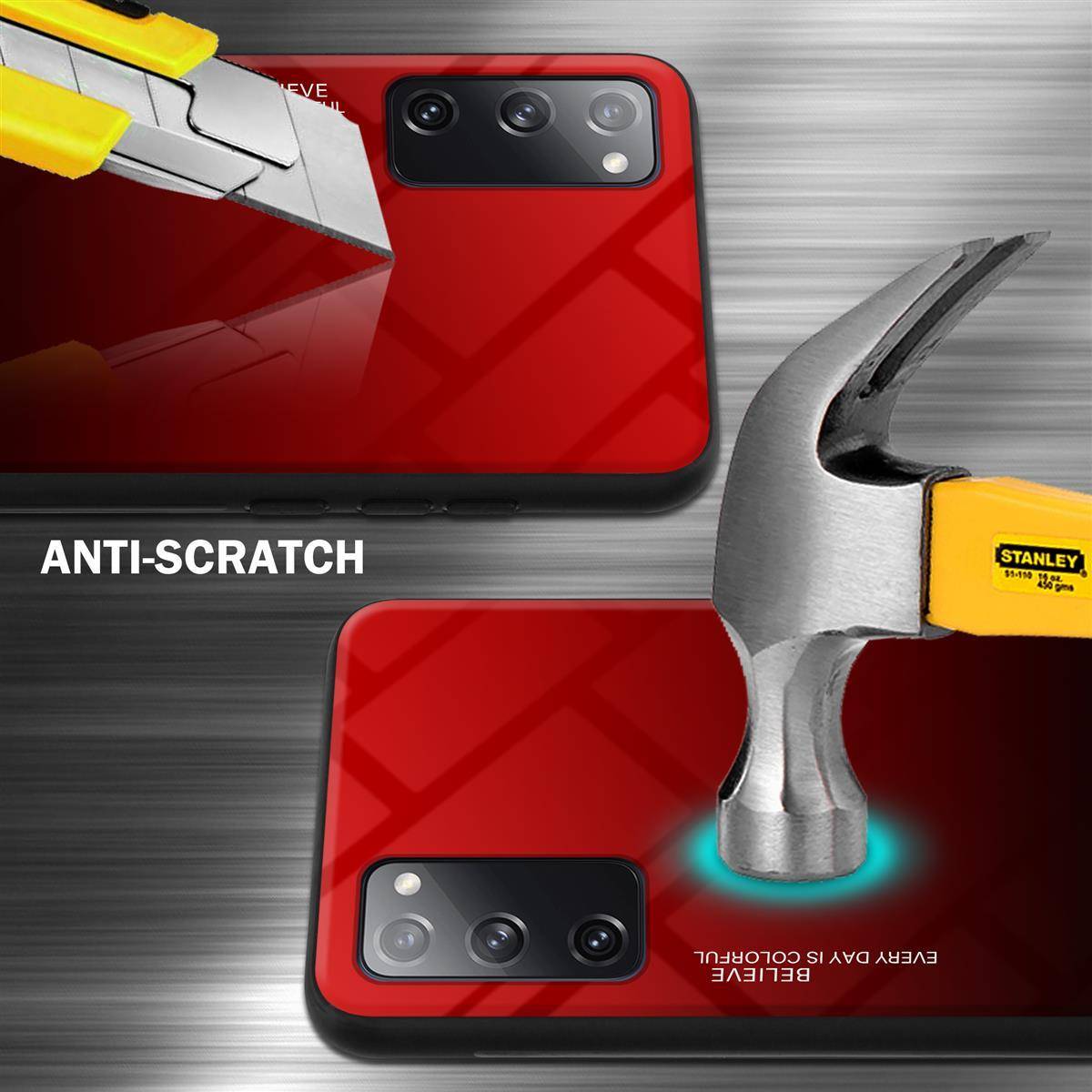Cadorabo Hülle für Samsung Galaxy S20 FE Schutz Hülle in Schwarz Handyhülle TPU Etui Cover Case Tempered Glas