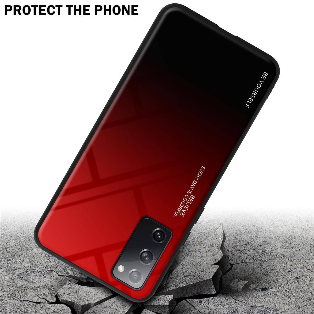 Cadorabo Hülle für Samsung Galaxy S20 FE Schutz Hülle in Schwarz Handyhülle TPU Etui Cover Case Tempered Glas