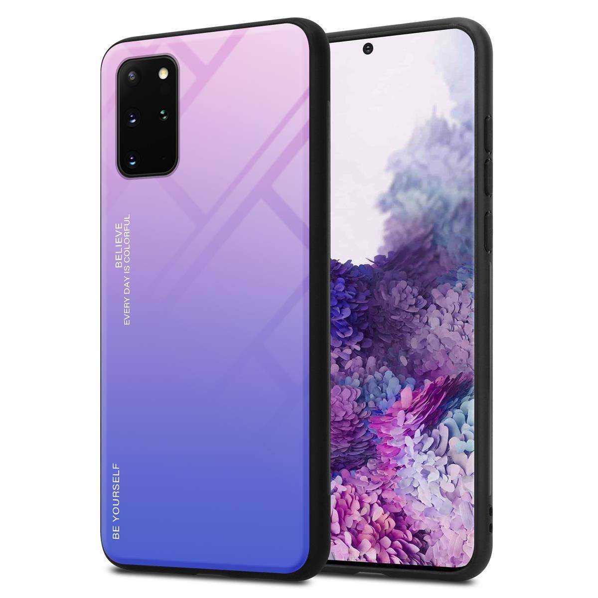 Cadorabo Hülle für Samsung Galaxy S20 PLUS Schutz Hülle in Schwarz Handyhülle TPU Etui Cover Case Tempered Glas