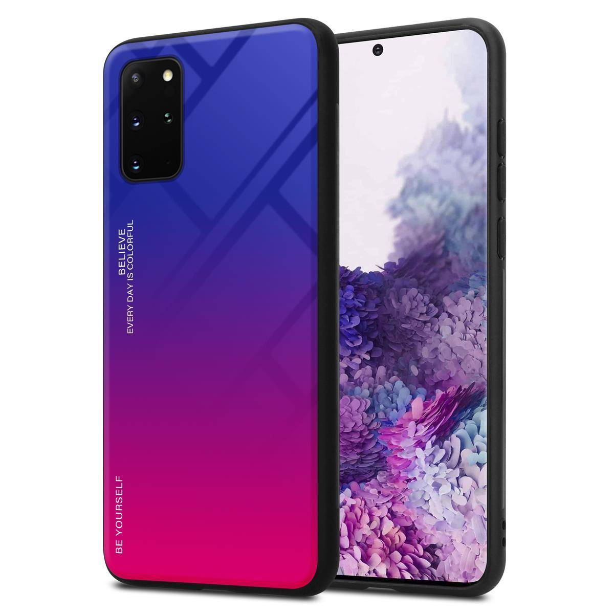 Cadorabo Hülle für Samsung Galaxy S20 PLUS Schutz Hülle in Schwarz Handyhülle TPU Etui Cover Case Tempered Glas