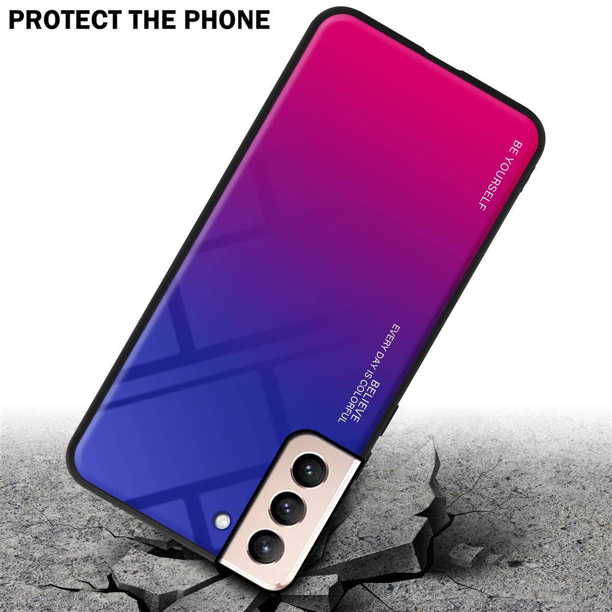 Cadorabo Hülle für Samsung Galaxy S21 PLUS Schutz Hülle in Schwarz Handyhülle TPU Etui Cover Case Tempered Glas