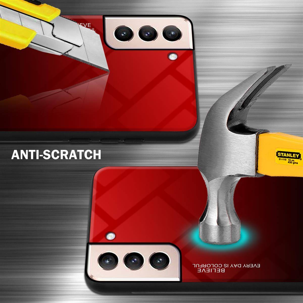 Cadorabo Hülle für Samsung Galaxy S21 PLUS Schutz Hülle in Schwarz Handyhülle TPU Etui Cover Case Tempered Glas