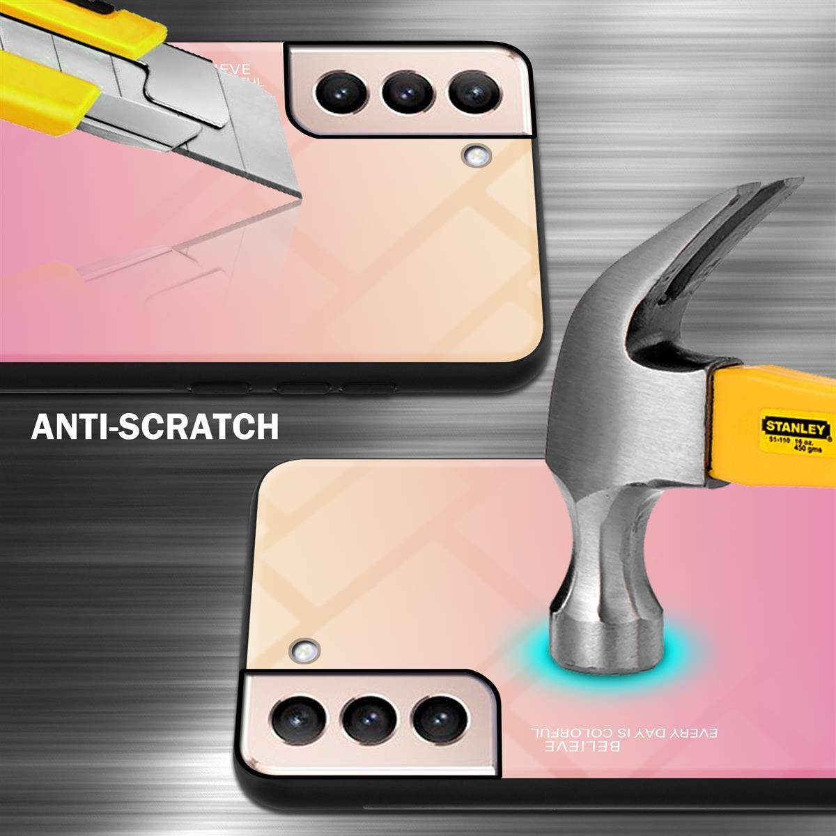 Cadorabo Hülle für Samsung Galaxy S21 PLUS Schutz Hülle in Schwarz Handyhülle TPU Etui Cover Case Tempered Glas