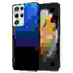 Cadorabo Hülle für Samsung Galaxy S21 ULTRA Schutz Hülle in Schwarz Handyhülle TPU Etui Cover Case Tempered Glas