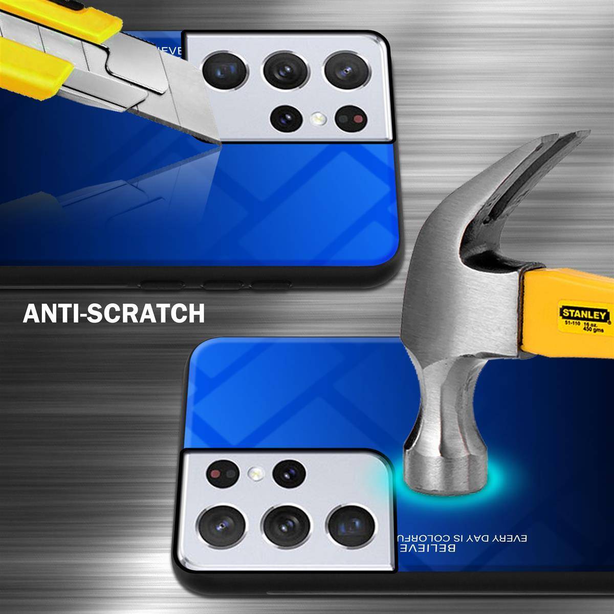 Cadorabo Hülle für Samsung Galaxy S21 ULTRA Schutz Hülle in Schwarz Handyhülle TPU Etui Cover Case Tempered Glas