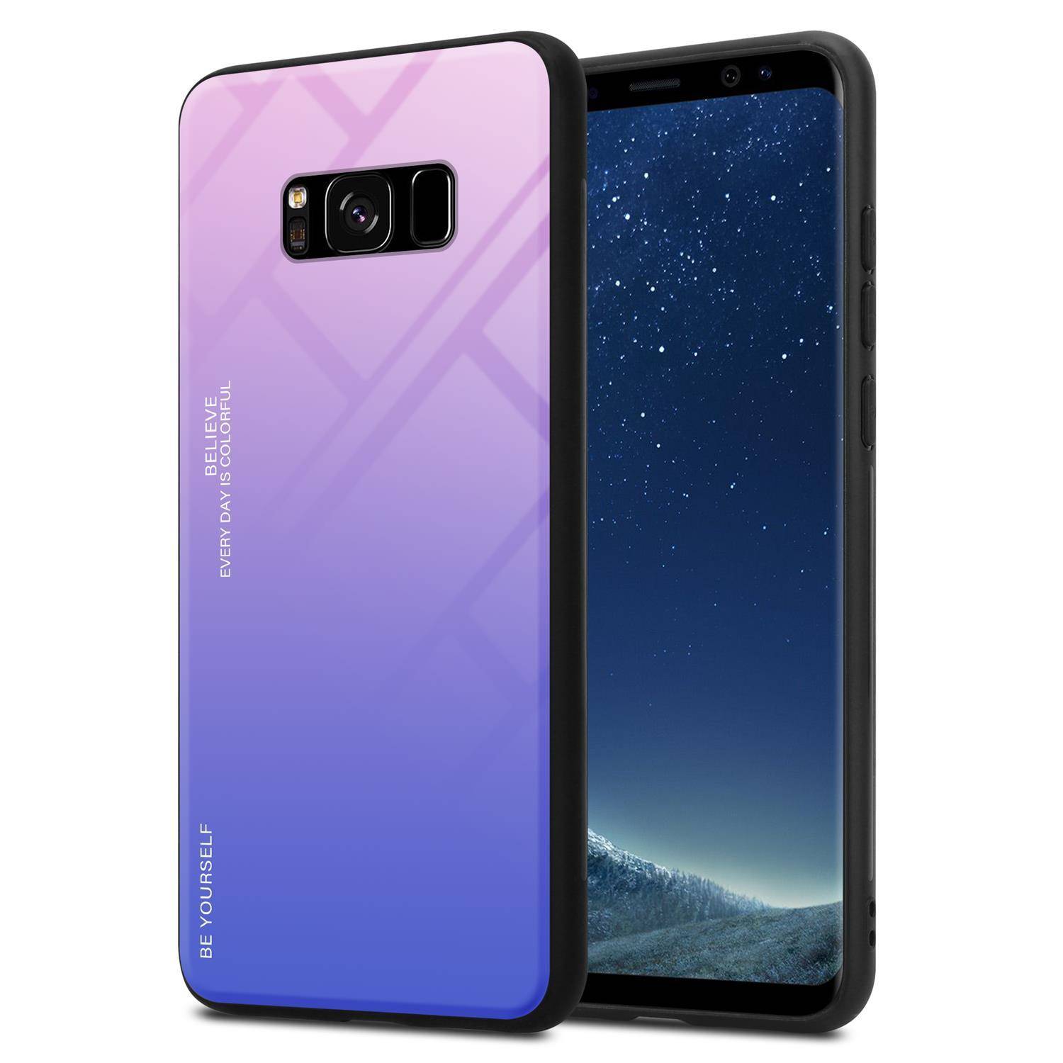 Cadorabo Hülle für Samsung Galaxy S8 Schutz Hülle in Schwarz Handyhülle TPU Etui Cover Case Tempered Glas