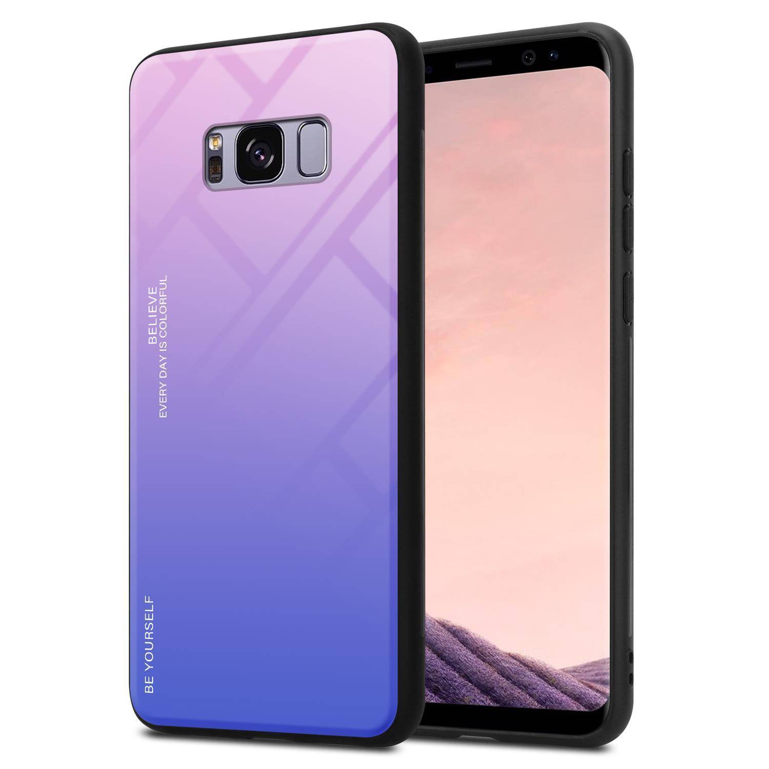 Cadorabo Hülle für Samsung Galaxy S8 PLUS Schutz Hülle in Schwarz Handyhülle TPU Etui Cover Case Tempered Glas