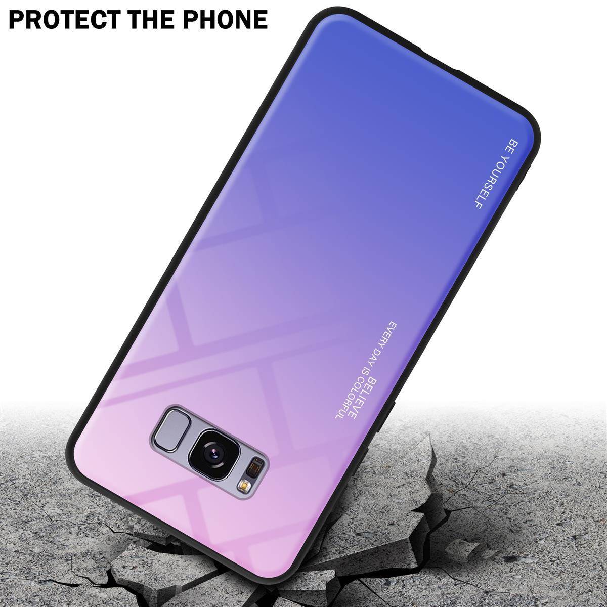 Cadorabo Hülle für Samsung Galaxy S8 PLUS Schutz Hülle in Schwarz Handyhülle TPU Etui Cover Case Tempered Glas