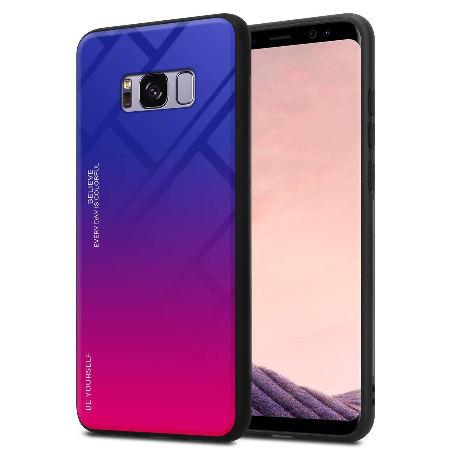 Cadorabo Hülle für Samsung Galaxy S8 PLUS Schutz Hülle in Schwarz Handyhülle TPU Etui Cover Case Tempered Glas
