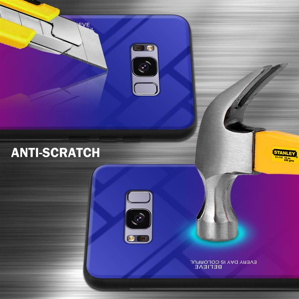 Cadorabo Hülle für Samsung Galaxy S8 PLUS Schutz Hülle in Schwarz Handyhülle TPU Etui Cover Case Tempered Glas