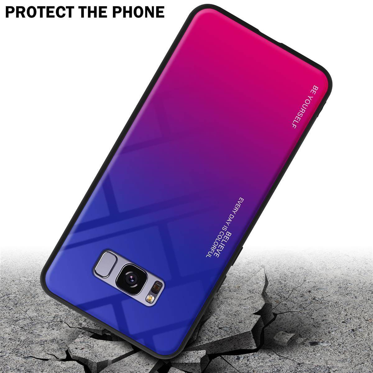 Cadorabo Hülle für Samsung Galaxy S8 PLUS Schutz Hülle in Schwarz Handyhülle TPU Etui Cover Case Tempered Glas