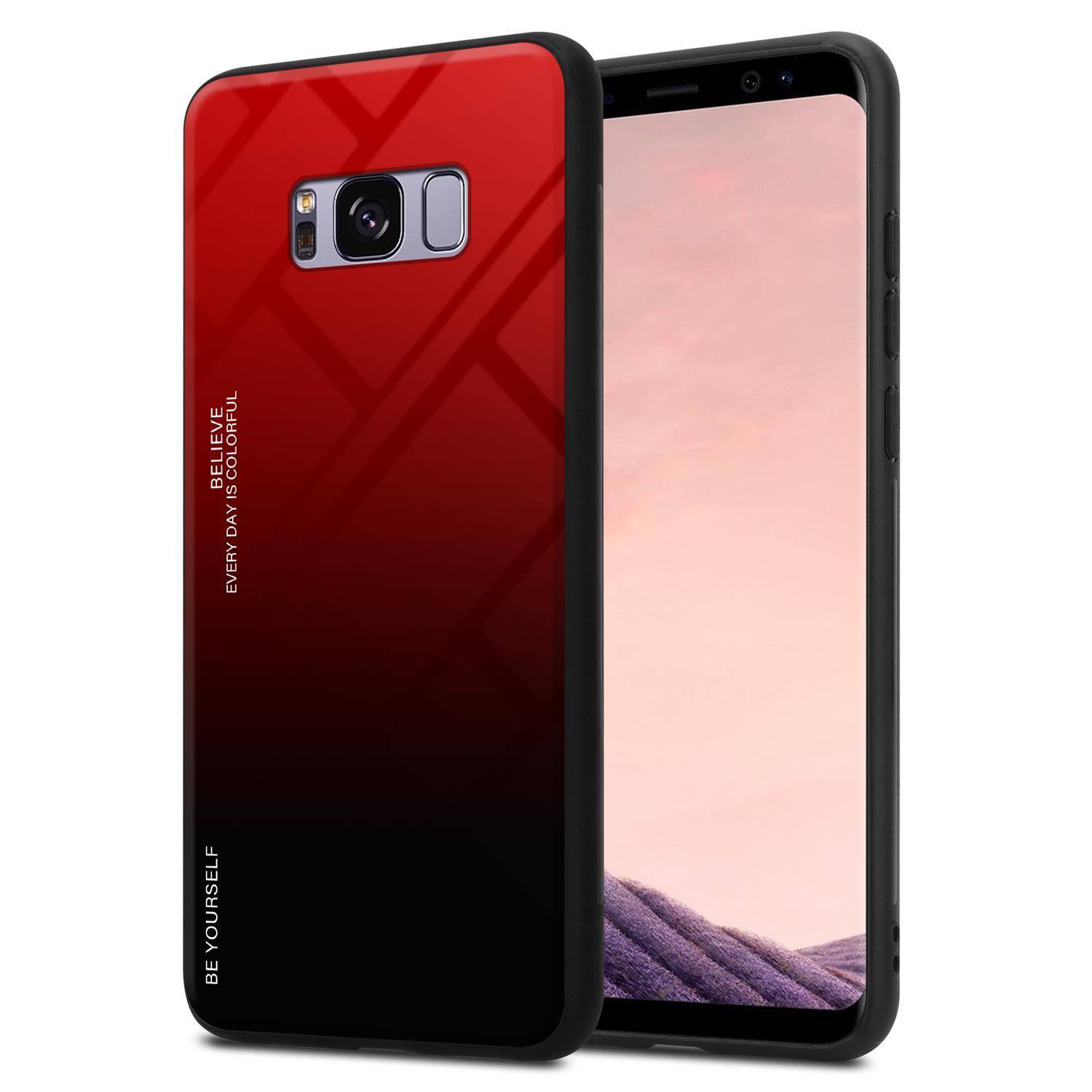 Cadorabo Hülle für Samsung Galaxy S8 PLUS Schutz Hülle in Schwarz Handyhülle TPU Etui Cover Case Tempered Glas