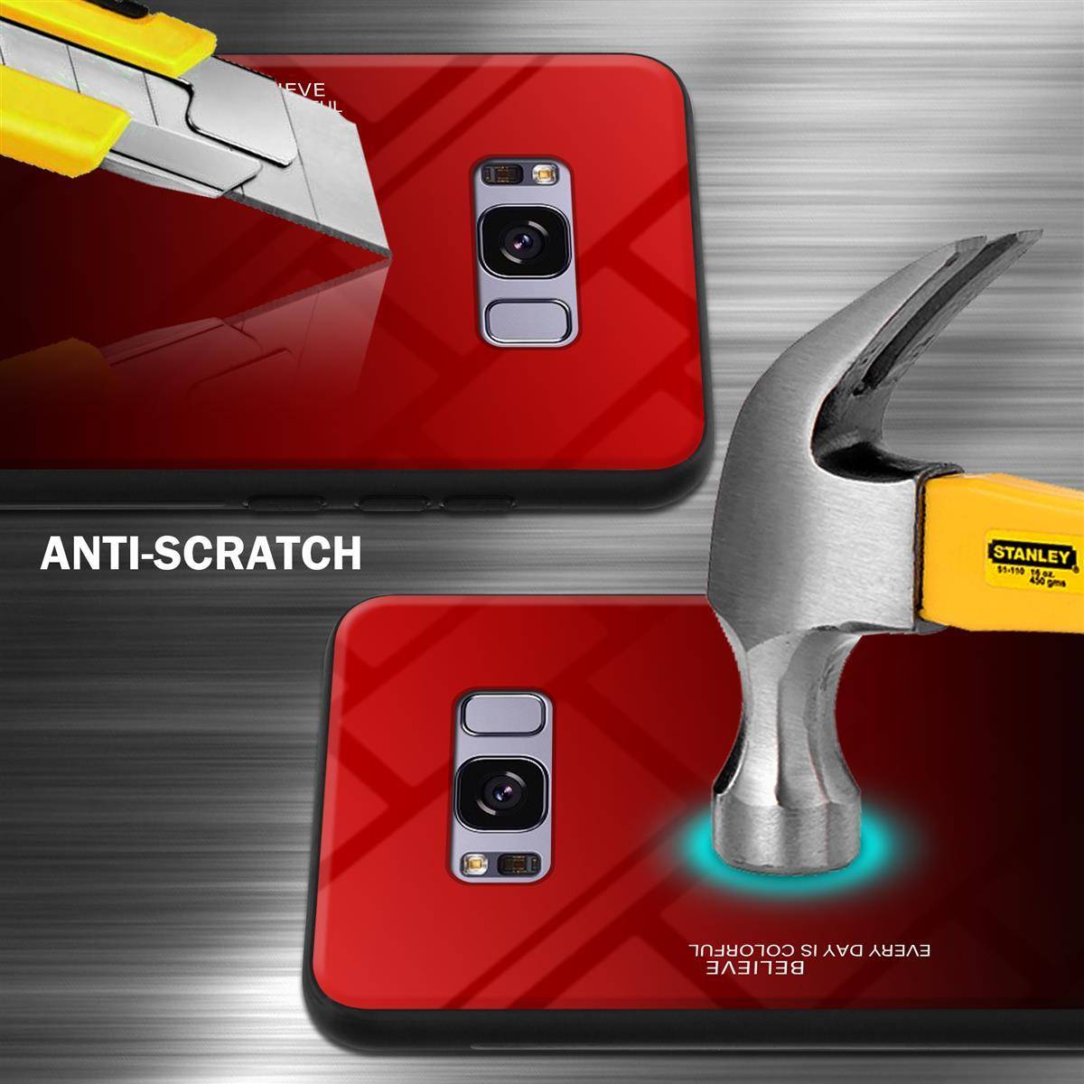Cadorabo Hülle für Samsung Galaxy S8 PLUS Schutz Hülle in Schwarz Handyhülle TPU Etui Cover Case Tempered Glas