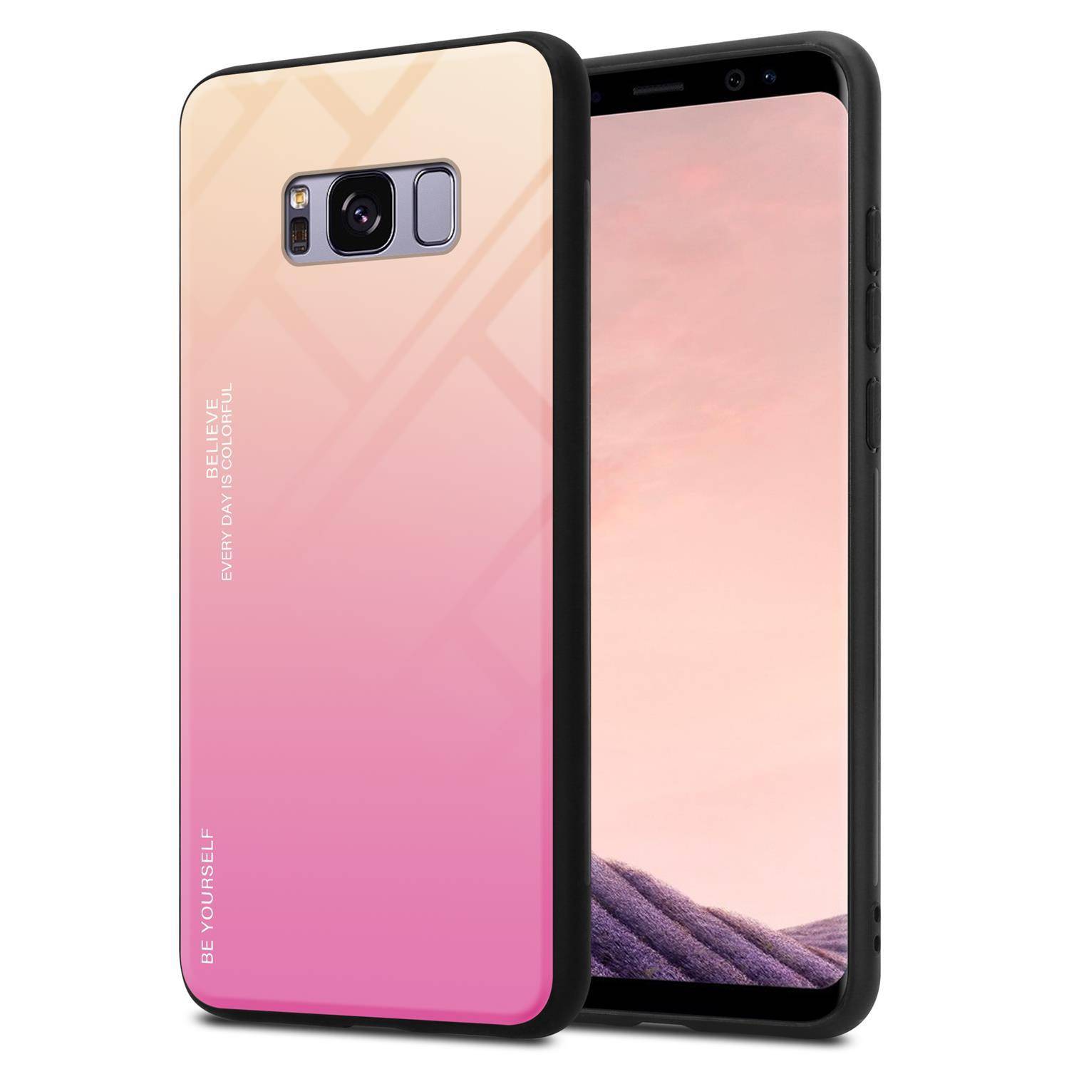 Cadorabo Hülle für Samsung Galaxy S8 PLUS Schutz Hülle in Schwarz Handyhülle TPU Etui Cover Case Tempered Glas