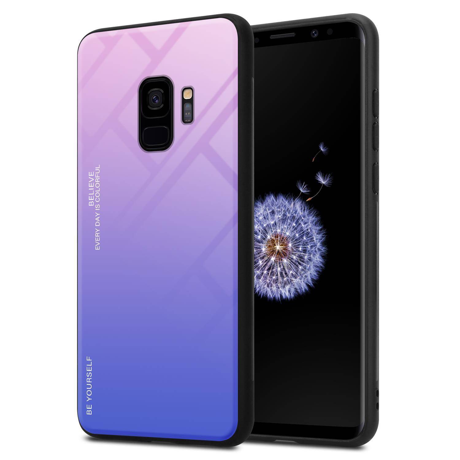 Cadorabo Hülle für Samsung Galaxy S9 Schutz Hülle in Schwarz Handyhülle TPU Etui Cover Case Tempered Glas