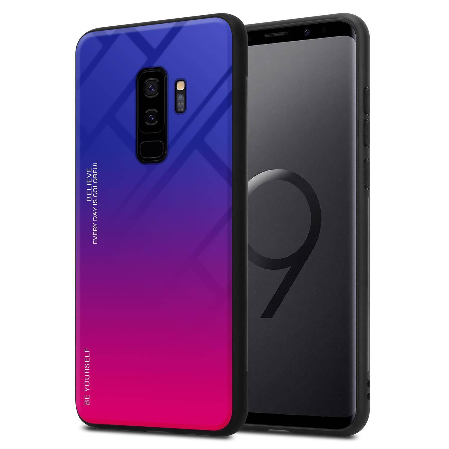 Cadorabo Hülle für Samsung Galaxy S9 PLUS Schutz Hülle in Schwarz Handyhülle TPU Etui Cover Case Tempered Glas