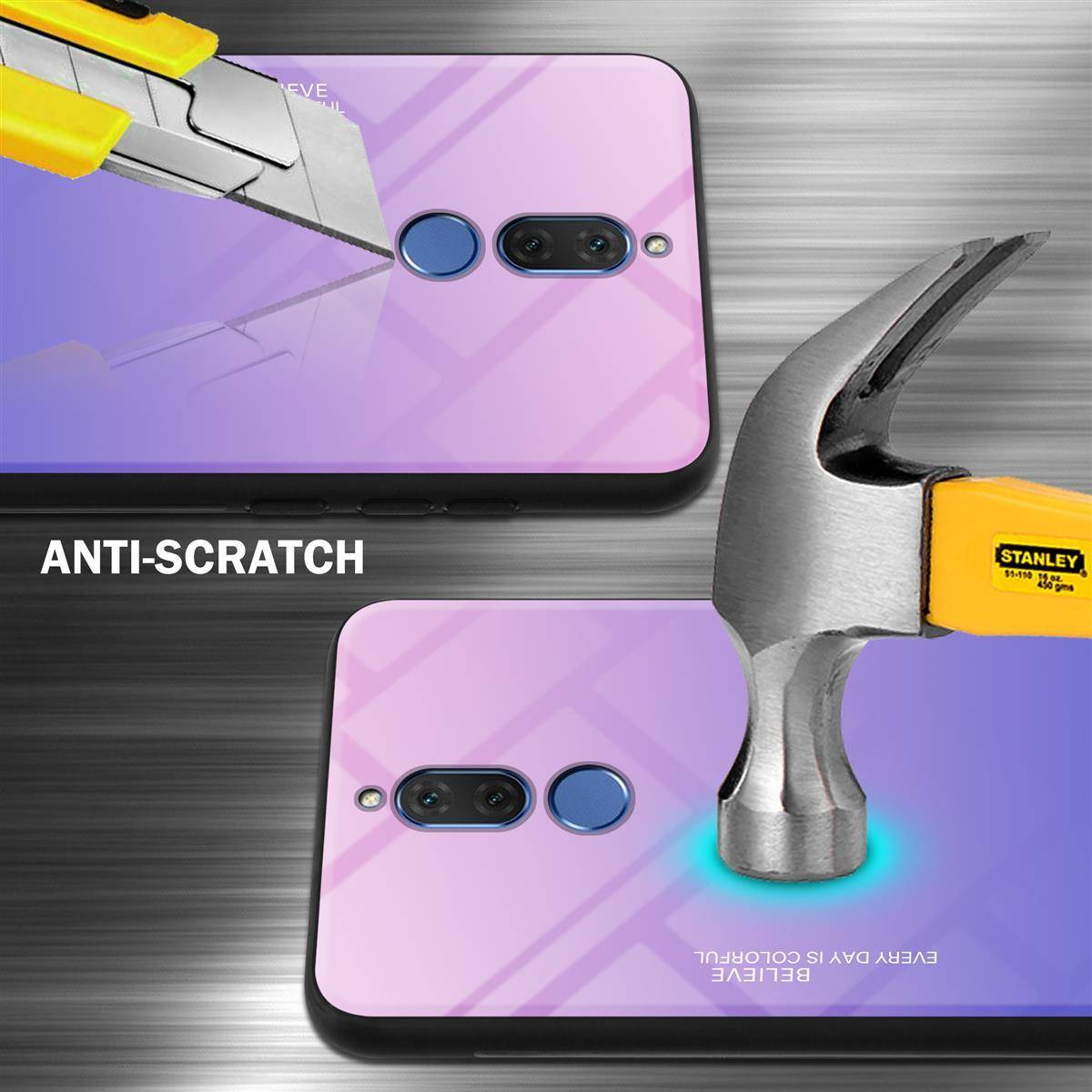 Cadorabo Hülle für Huawei MATE 10 LITE Schutz Hülle in Schwarz Handyhülle TPU Etui Cover Case Tempered Glas