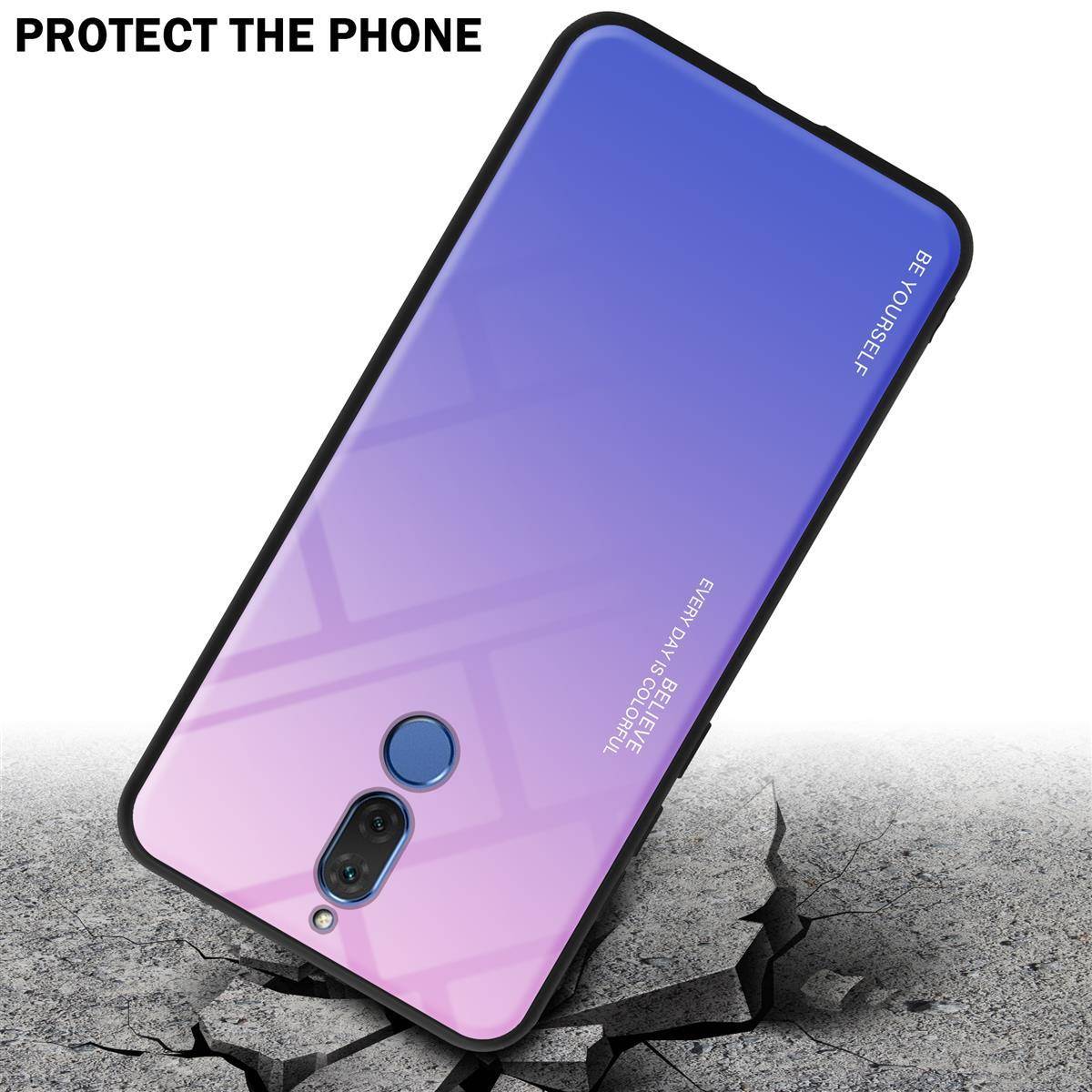 Cadorabo Hülle für Huawei MATE 10 LITE Schutz Hülle in Schwarz Handyhülle TPU Etui Cover Case Tempered Glas