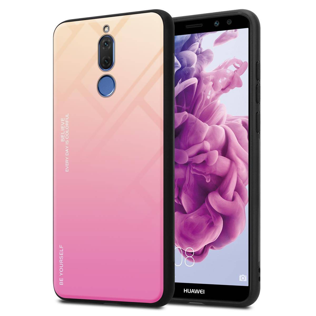 Cadorabo Hülle für Huawei MATE 10 LITE Schutz Hülle in Schwarz Handyhülle TPU Etui Cover Case Tempered Glas