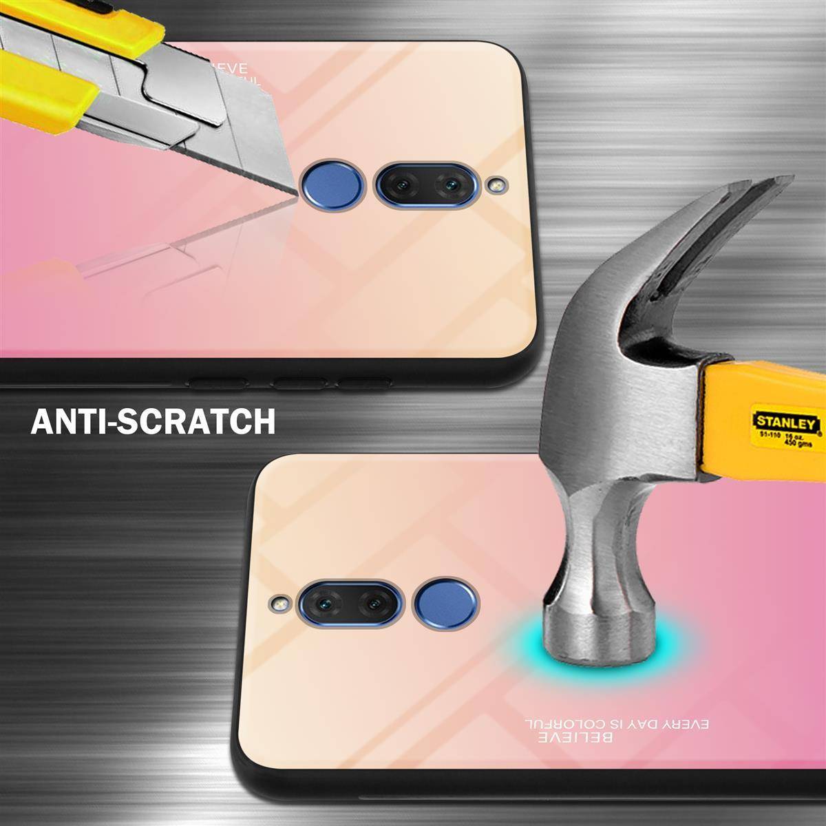 Cadorabo Hülle für Huawei MATE 10 LITE Schutz Hülle in Schwarz Handyhülle TPU Etui Cover Case Tempered Glas