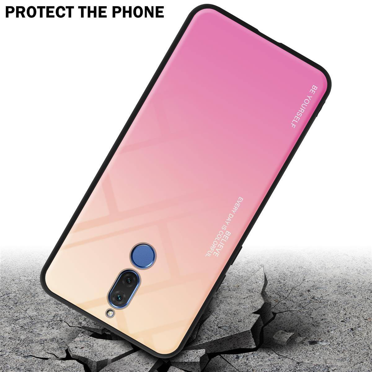 Cadorabo Hülle für Huawei MATE 10 LITE Schutz Hülle in Schwarz Handyhülle TPU Etui Cover Case Tempered Glas