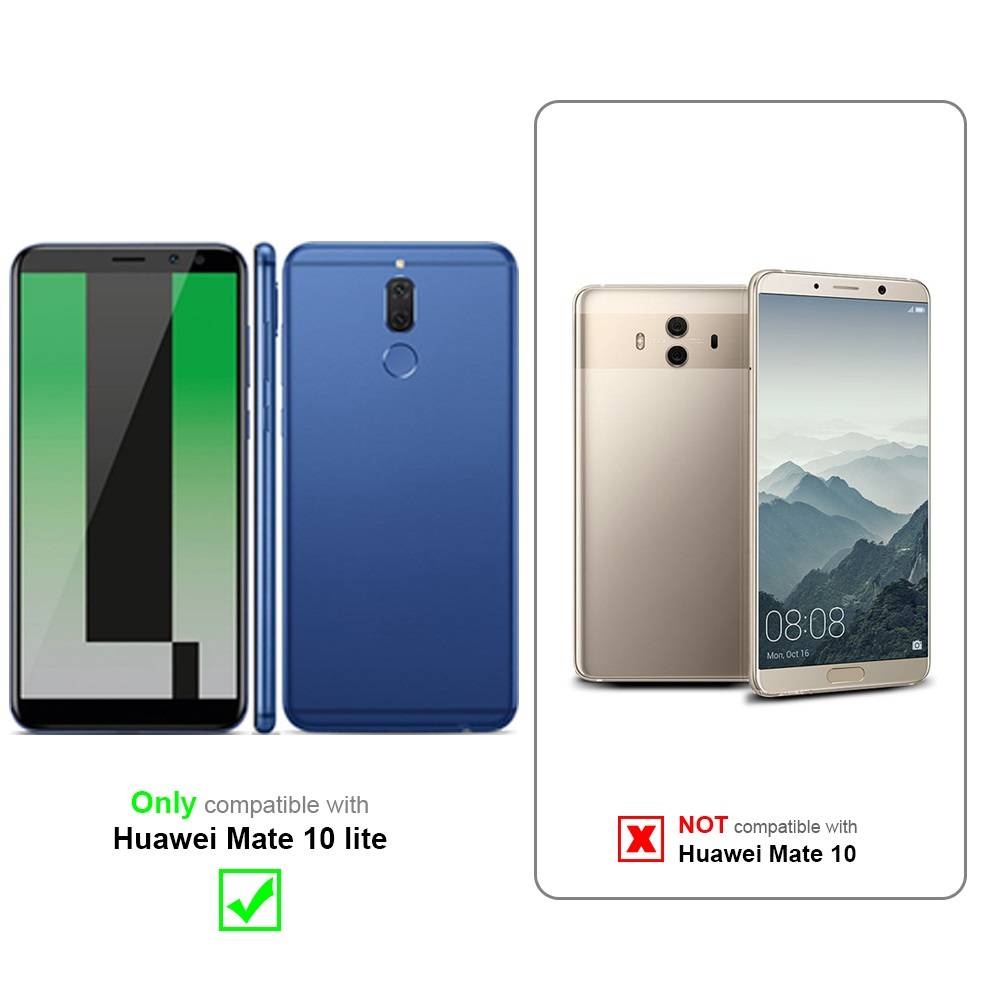 Cadorabo Hülle für Huawei MATE 10 LITE Schutz Hülle in Schwarz Handyhülle TPU Etui Cover Case Tempered Glas