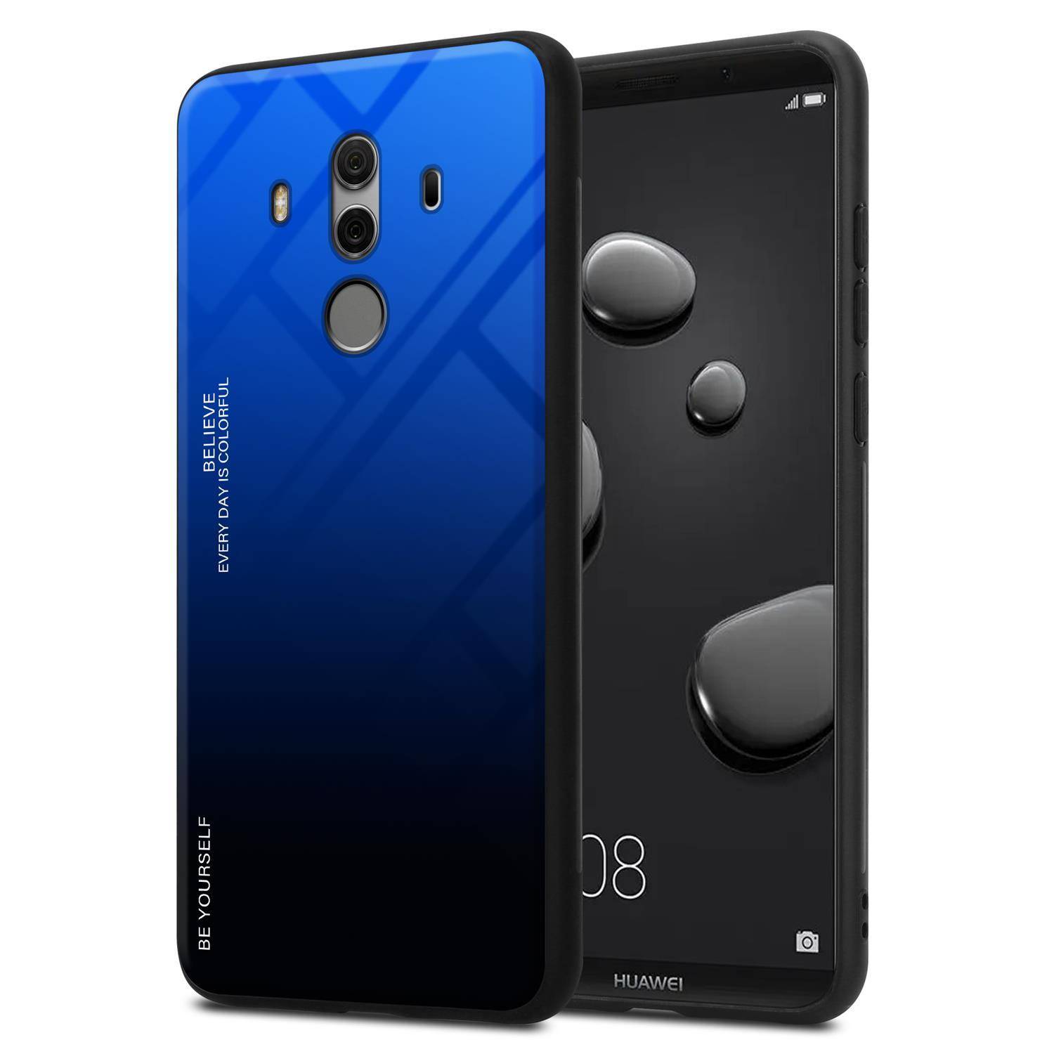 Cadorabo Hülle für Huawei MATE 10 PRO Schutz Hülle in Schwarz Handyhülle TPU Etui Cover Case Tempered Glas