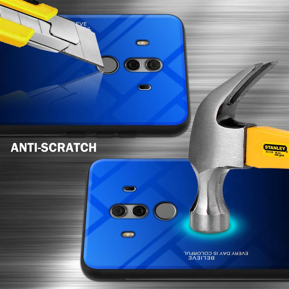 Cadorabo Hülle für Huawei MATE 10 PRO Schutz Hülle in Schwarz Handyhülle TPU Etui Cover Case Tempered Glas