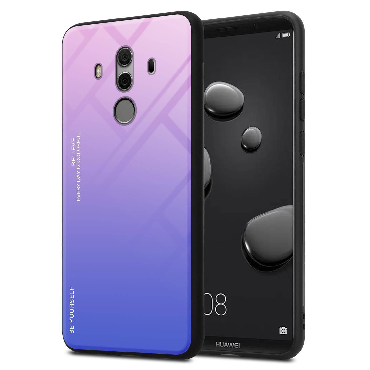 Cadorabo Hülle für Huawei MATE 10 PRO Schutz Hülle in Schwarz Handyhülle TPU Etui Cover Case Tempered Glas