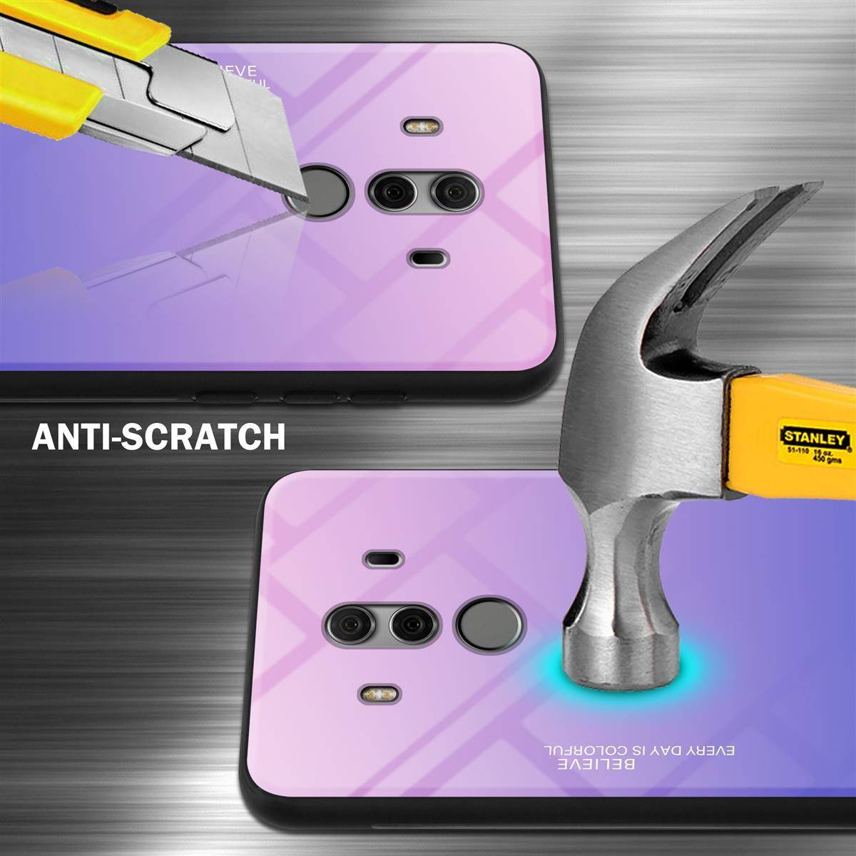 Cadorabo Hülle für Huawei MATE 10 PRO Schutz Hülle in Schwarz Handyhülle TPU Etui Cover Case Tempered Glas