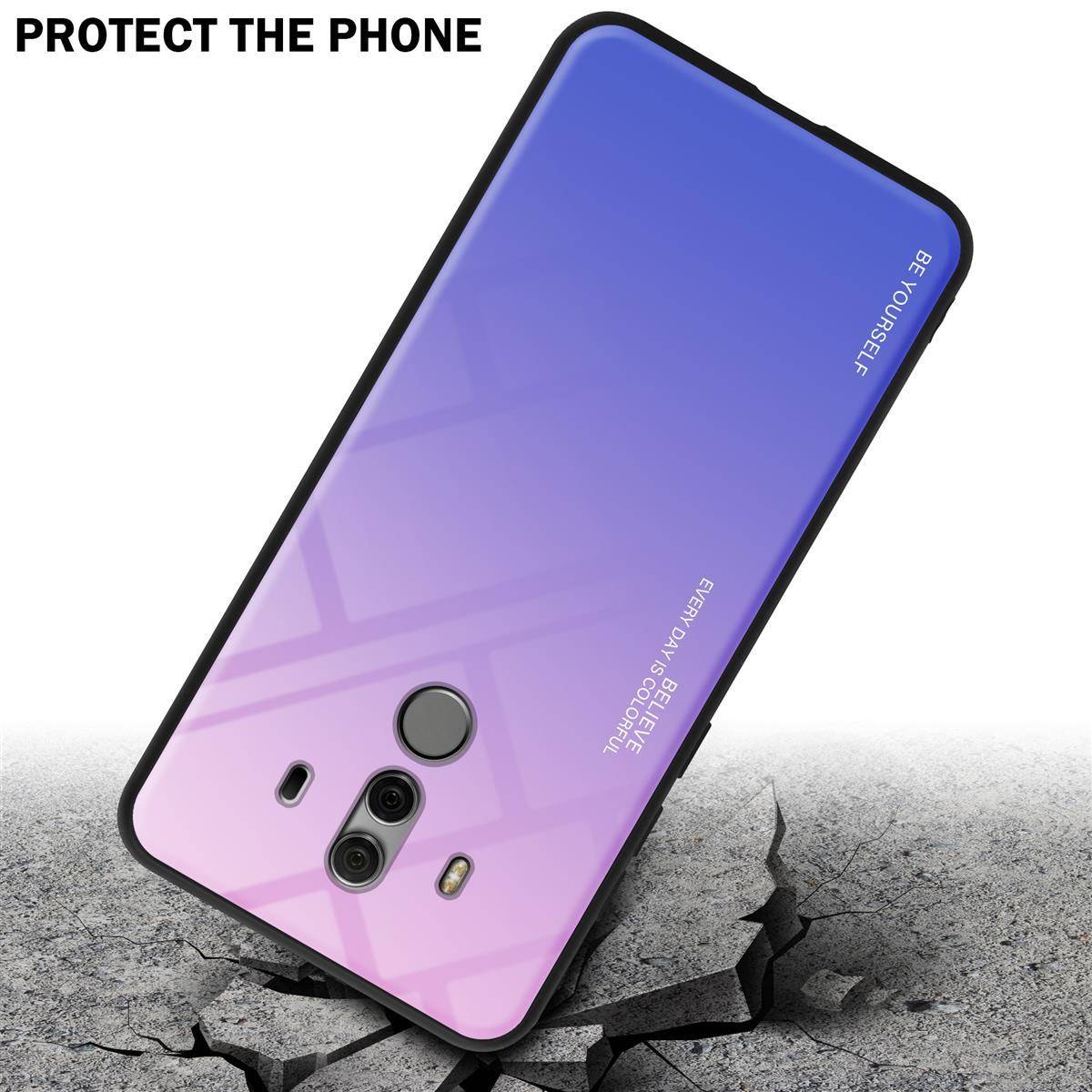 Cadorabo Hülle für Huawei MATE 10 PRO Schutz Hülle in Schwarz Handyhülle TPU Etui Cover Case Tempered Glas