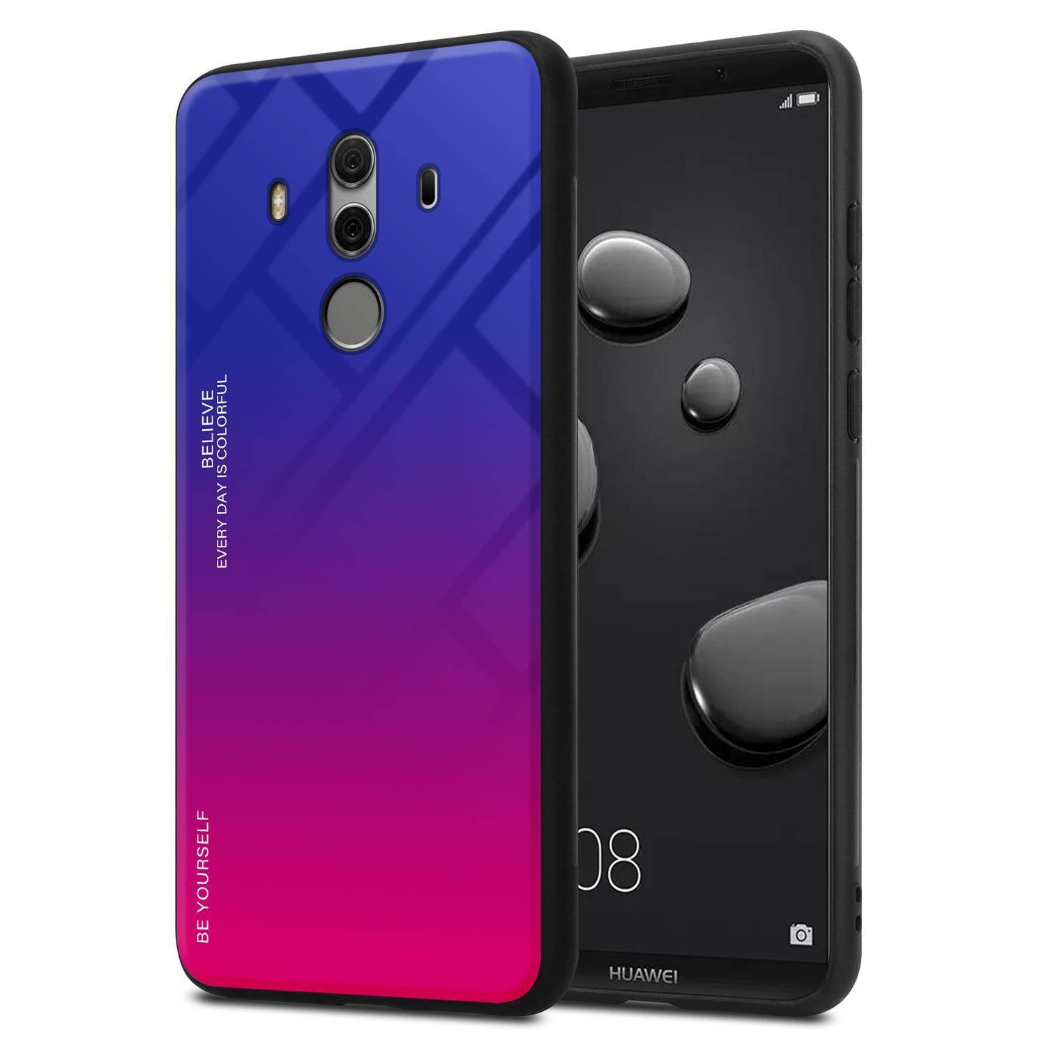 Cadorabo Hülle für Huawei MATE 10 PRO Schutz Hülle in Schwarz Handyhülle TPU Etui Cover Case Tempered Glas