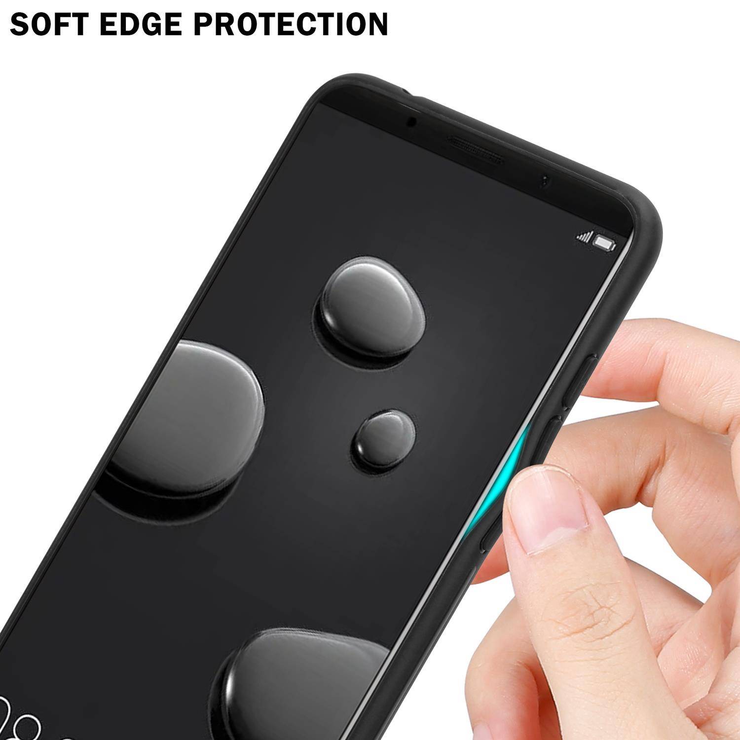 Cadorabo Hülle für Huawei MATE 10 PRO Schutz Hülle in Schwarz Handyhülle TPU Etui Cover Case Tempered Glas