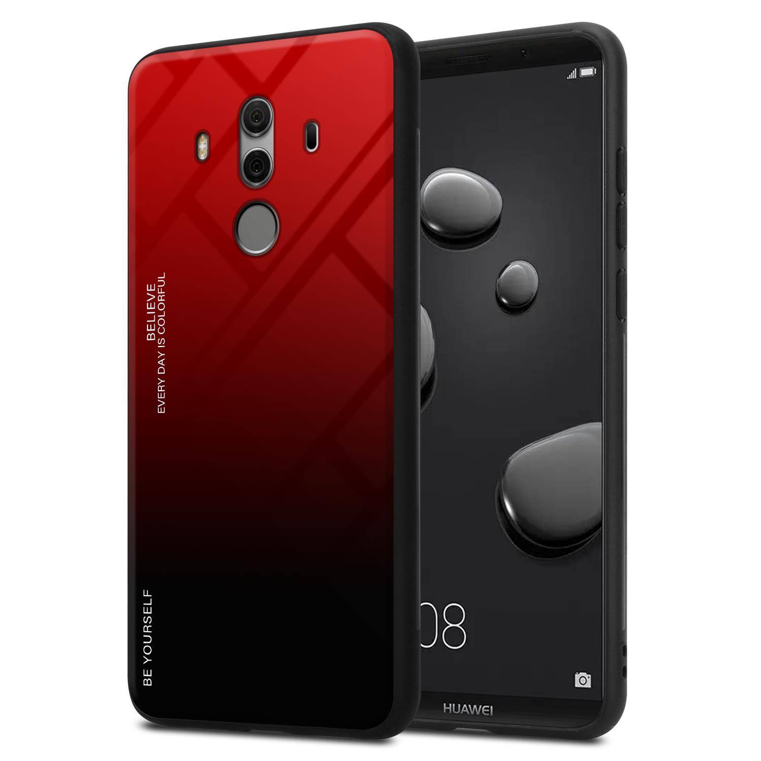 Cadorabo Hülle für Huawei MATE 10 PRO Schutz Hülle in Schwarz Handyhülle TPU Etui Cover Case Tempered Glas