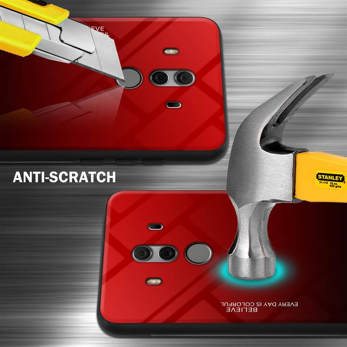 Cadorabo Hülle für Huawei MATE 10 PRO Schutz Hülle in Schwarz Handyhülle TPU Etui Cover Case Tempered Glas