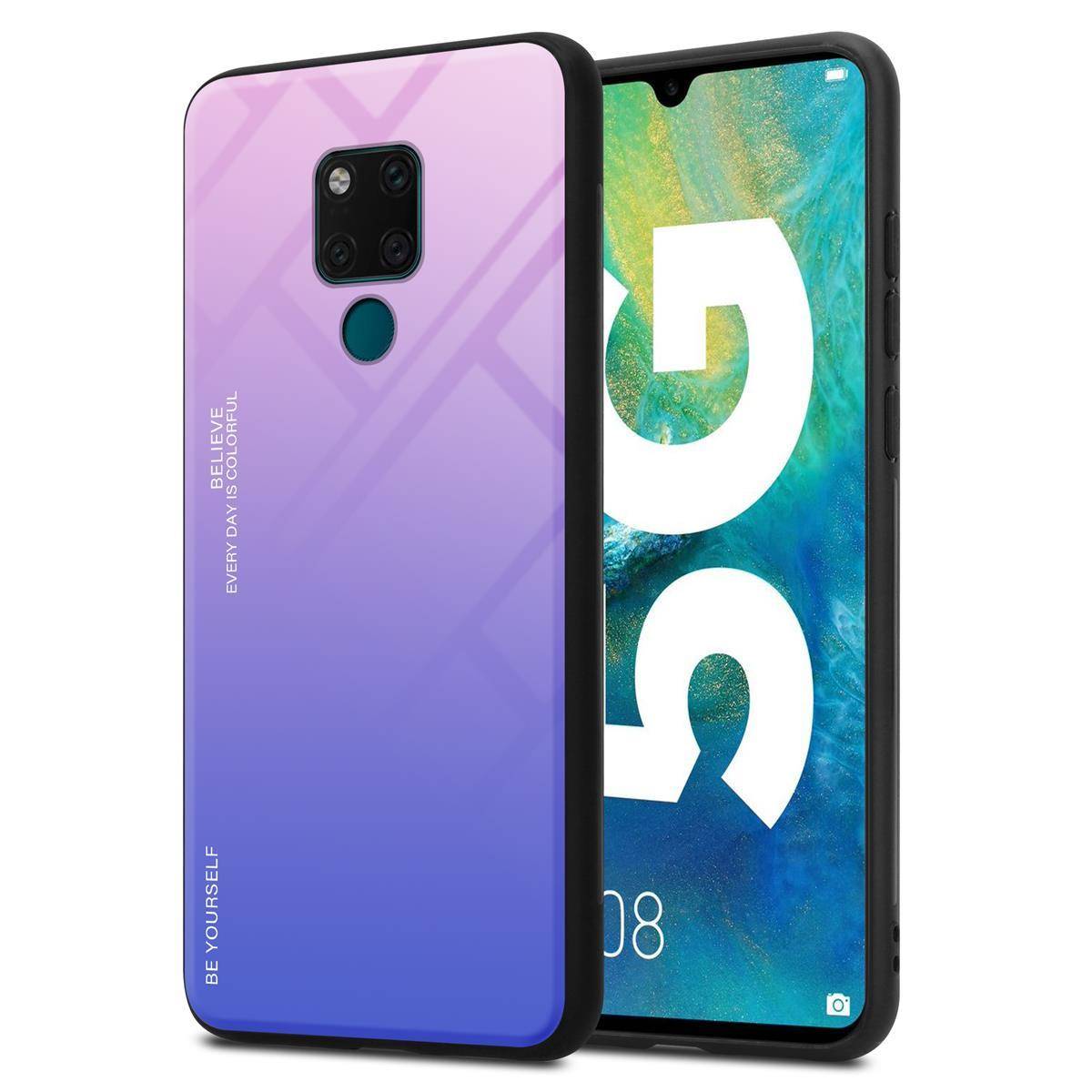Cadorabo Hülle für Huawei MATE 20 Schutz Hülle in Schwarz Handyhülle TPU Etui Cover Case Tempered Glas