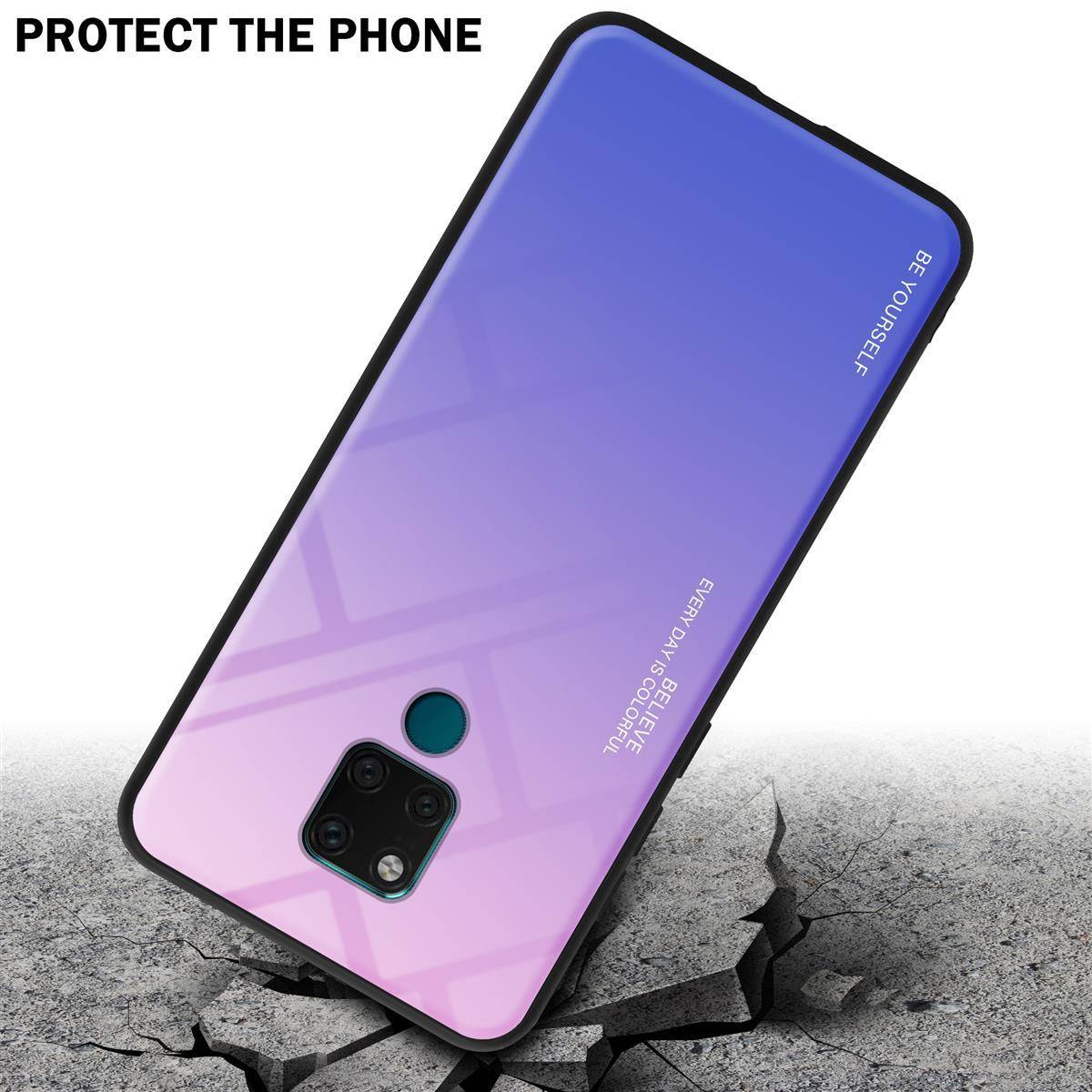 Cadorabo Hülle für Huawei MATE 20 Schutz Hülle in Schwarz Handyhülle TPU Etui Cover Case Tempered Glas