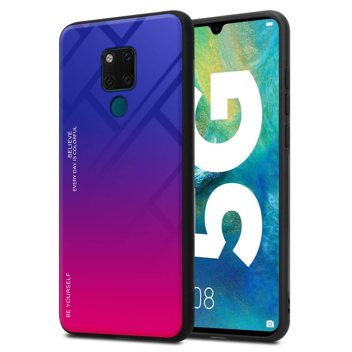 Cadorabo Hülle für Huawei MATE 20 Schutz Hülle in Schwarz Handyhülle TPU Etui Cover Case Tempered Glas