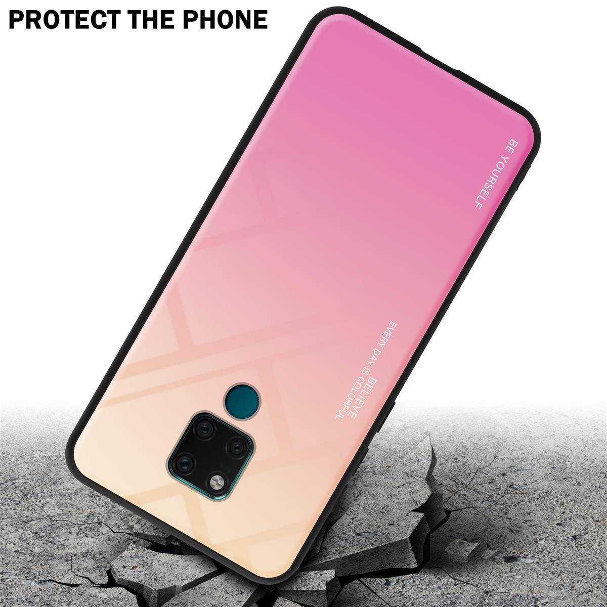 Cadorabo Hülle für Huawei MATE 20 Schutz Hülle in Schwarz Handyhülle TPU Etui Cover Case Tempered Glas