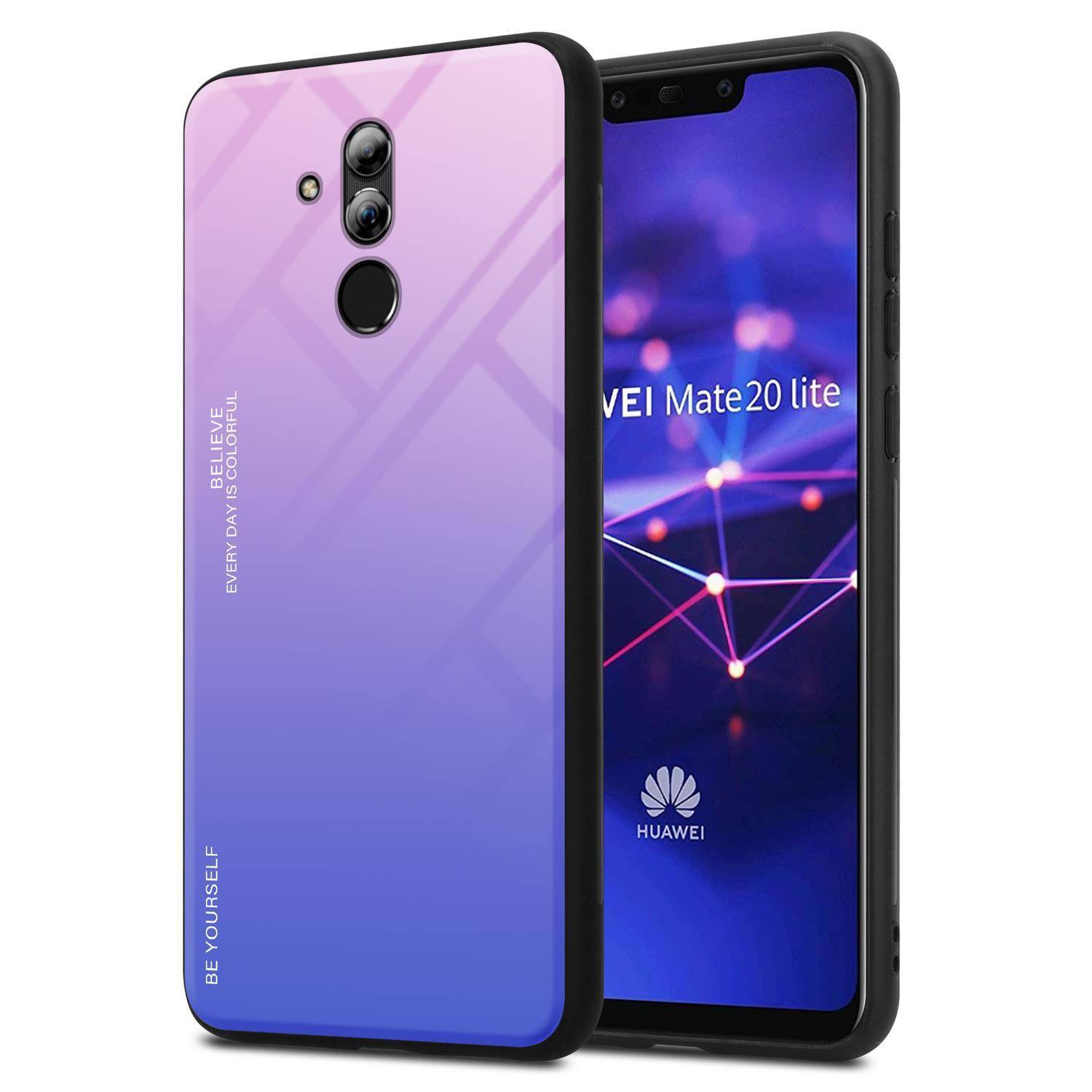Cadorabo Hülle für Huawei MATE 20 LITE Schutz Hülle in Schwarz Handyhülle TPU Etui Cover Case Tempered Glas