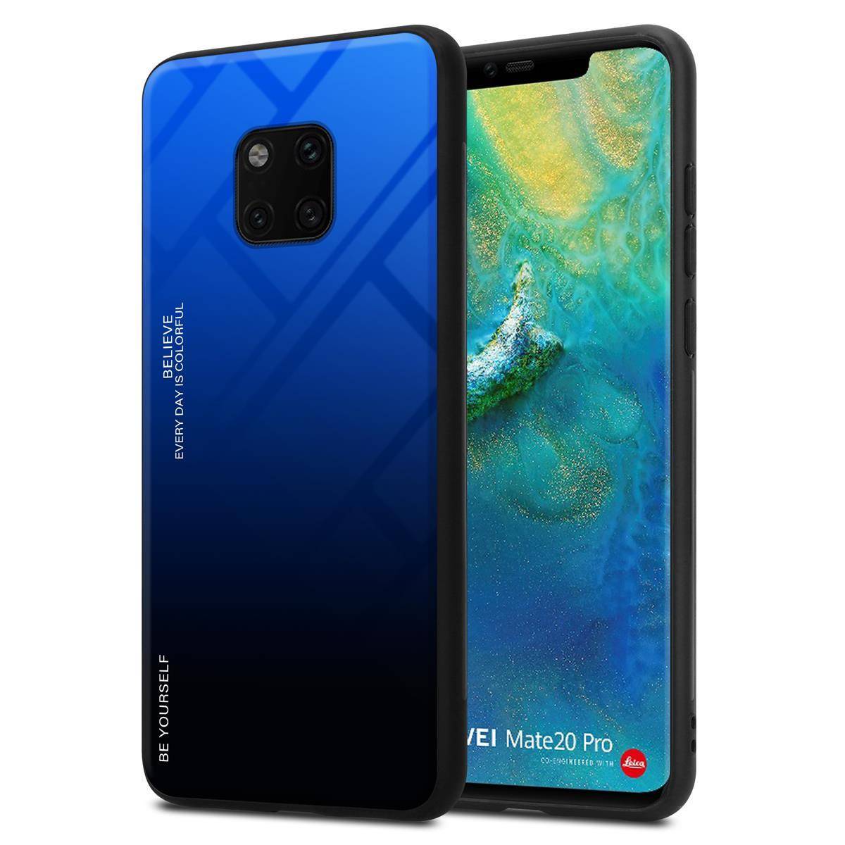 Cadorabo Hülle für Huawei MATE 20 PRO Schutz Hülle in Schwarz Handyhülle TPU Etui Cover Case Tempered Glas