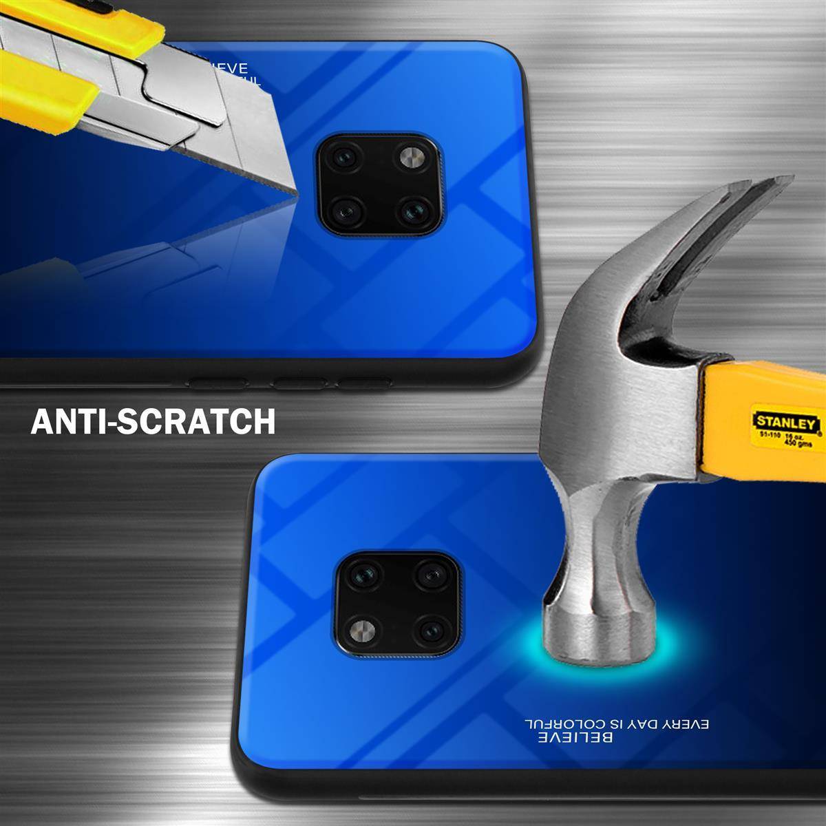Cadorabo Hülle für Huawei MATE 20 PRO Schutz Hülle in Schwarz Handyhülle TPU Etui Cover Case Tempered Glas