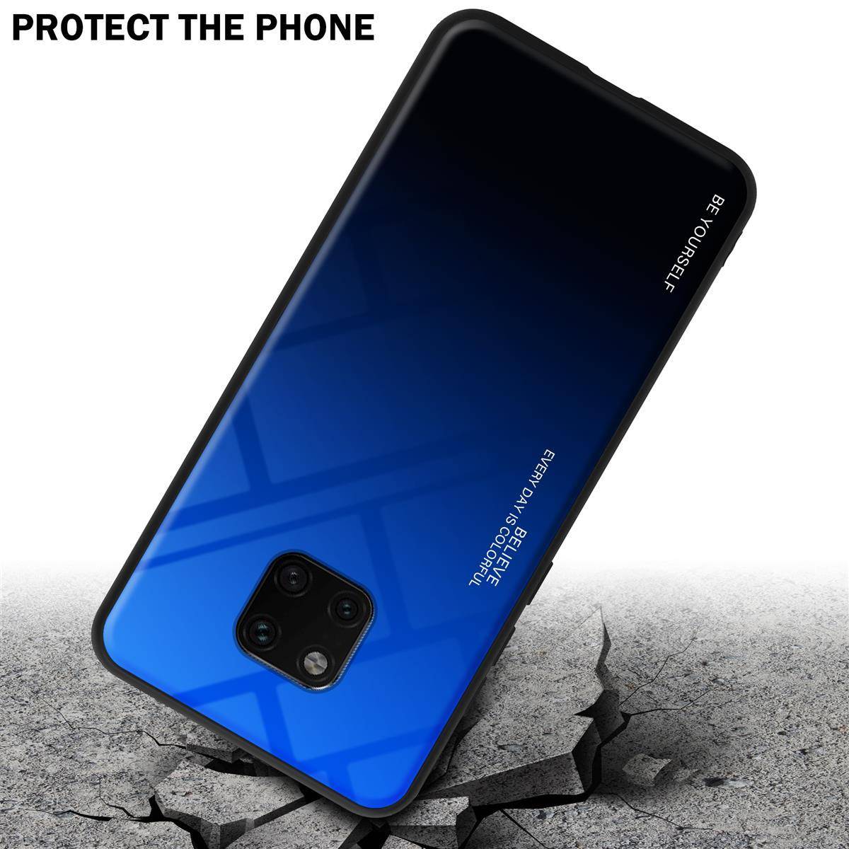 Cadorabo Hülle für Huawei MATE 20 PRO Schutz Hülle in Schwarz Handyhülle TPU Etui Cover Case Tempered Glas
