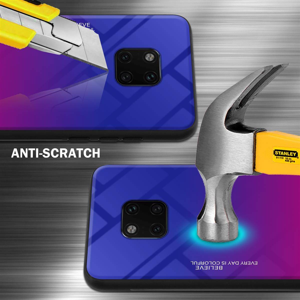 Cadorabo Hülle für Huawei MATE 20 PRO Schutz Hülle in Schwarz Handyhülle TPU Etui Cover Case Tempered Glas