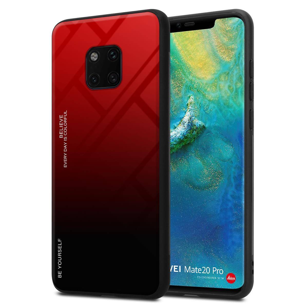 Cadorabo Hülle für Huawei MATE 20 PRO Schutz Hülle in Schwarz Handyhülle TPU Etui Cover Case Tempered Glas